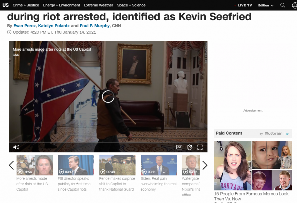 Kevin Seefried Man Carrying Confederate Flag inside the Capitol Kevin Seefried Man Carrying Confederate Flag inside the Capitol